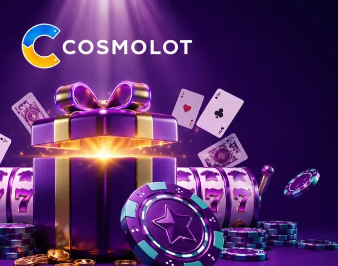 Неонова вітрина джекпотів Cosmolot із лічильниками призових фондів